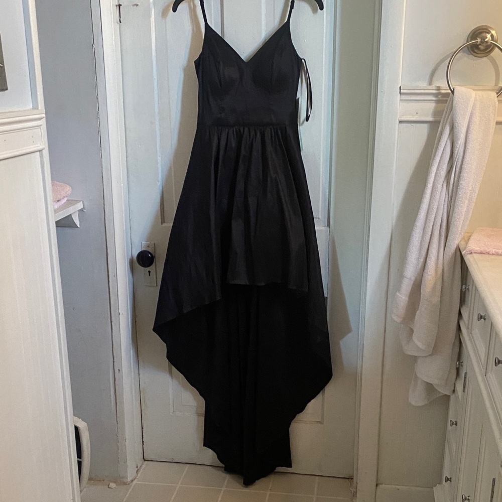 Elegant Black High Low Dress